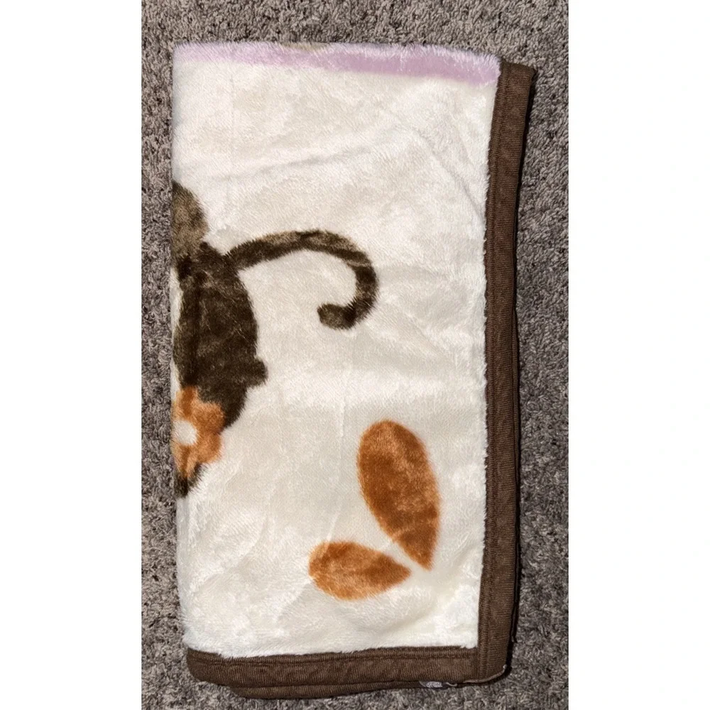 Cocalo Baby Pink Safari Animal Fleece Blanket Zebra Giraffe Monkey Hippo 35x41